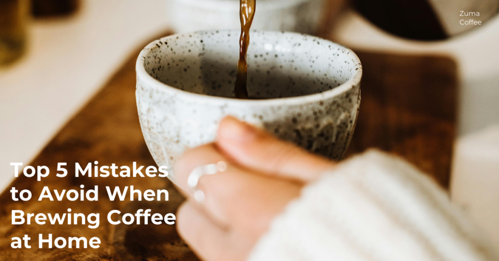 Canva created featured imagine on top 5 mistakes to avoid when brewing coffee at home