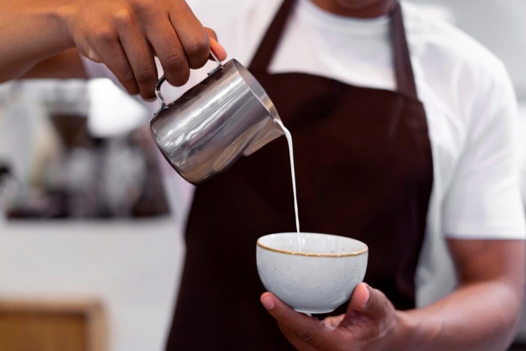 close-up-barista-making-coffee- learn home brewing at zuma coffee