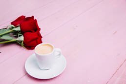 coffee and rose flower