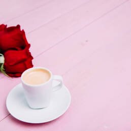 coffee and rose flower