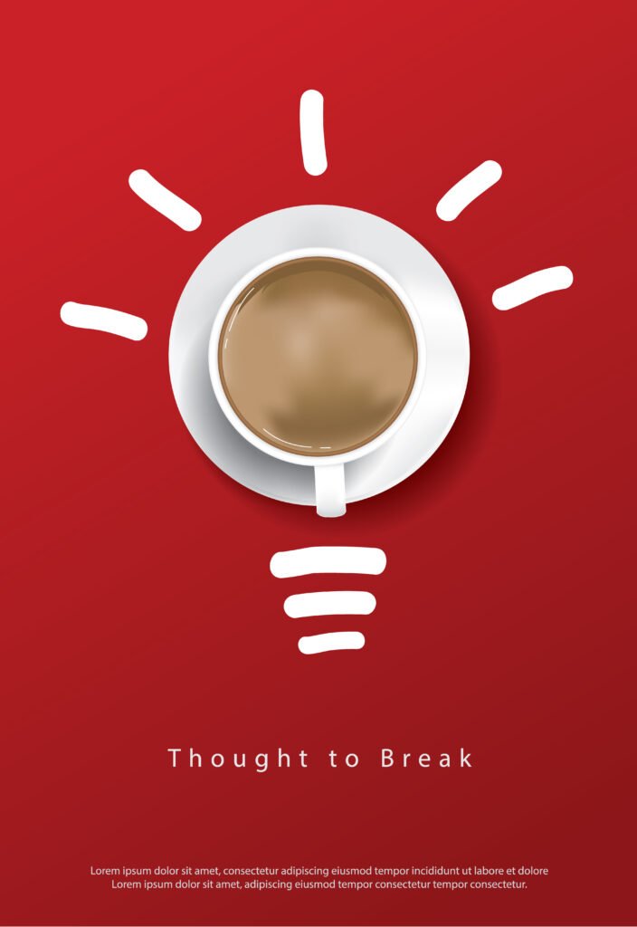 white cup of coffee on a red background insinuating a coffee fast