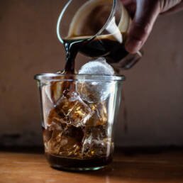 benefits of cold brew coffee -glass of ice with coffee